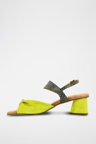 Sandales à talons en cuir - Ecru