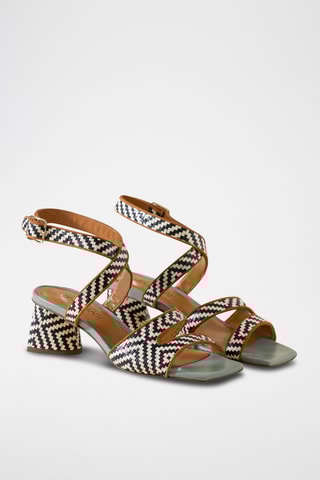 Sandales à talons en cuir - Noir
