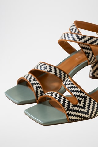 Sandales à talons en cuir - Noir