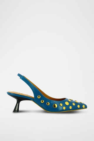 Leren Pumps - pauwblauw