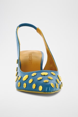 Leren Pumps - pauwblauw