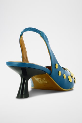 Leren Pumps - pauwblauw