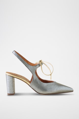 Leren Pumps - Zilverkleurig