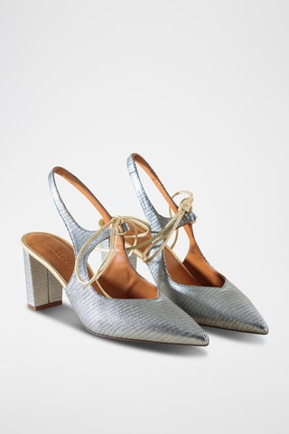 Leren Pumps - Zilverkleurig
