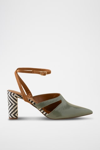 Escarpins en cuir verni - Kaki