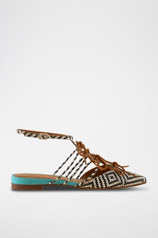 Leren Ballerina's - Zwart en wit