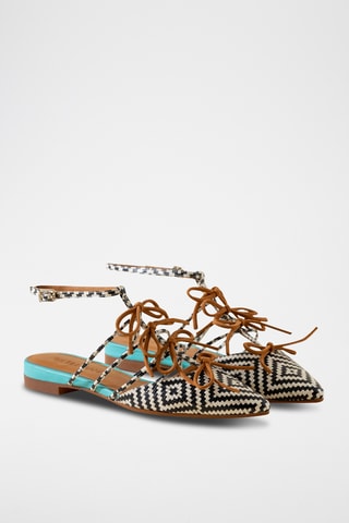 Leren Ballerina's - Zwart en wit