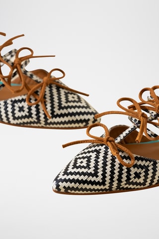 Leren Ballerina's - Zwart en wit
