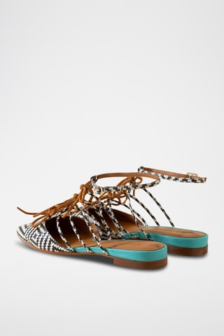 Leren Ballerina's - Zwart en wit