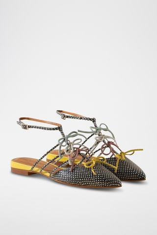 Leren Ballerina's - Zwart en wit