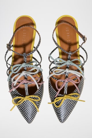 Leren Ballerina's - Zwart en wit