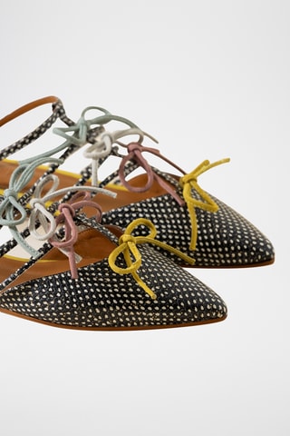 Leren Ballerina's - Zwart en wit