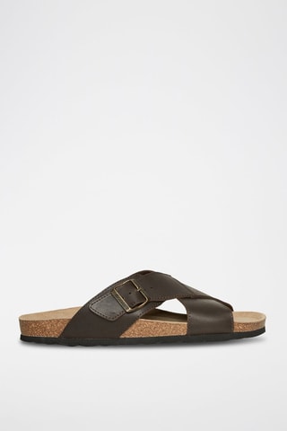 Mules em couro Ramon - Castanho