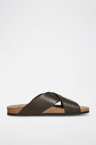 Mules em couro Ramon - Castanho