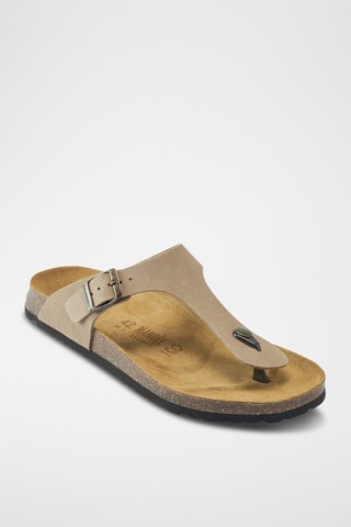 Chinelos de dedo em nobuck David - Toupeira
