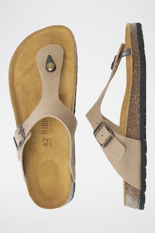 Chinelos de dedo em nobuck David - Toupeira