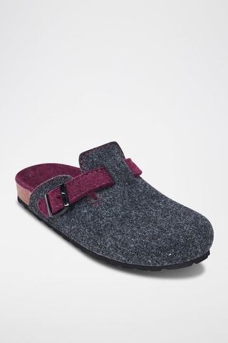 Pantufas Noe Cinzento-escuro e cor-de-vinho