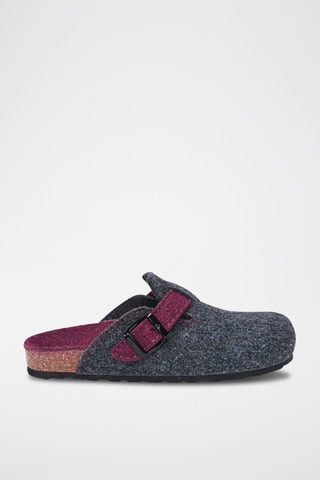 Pantufas Noe Cinzento-escuro e cor-de-vinho