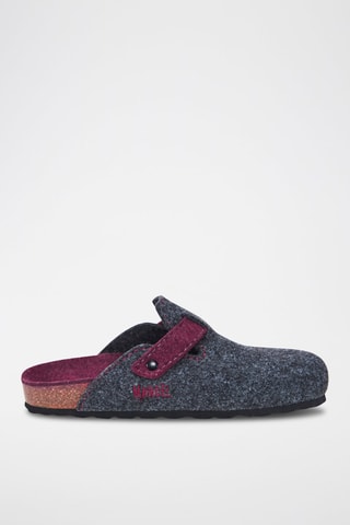 Pantufas Noe Cinzento-escuro e cor-de-vinho