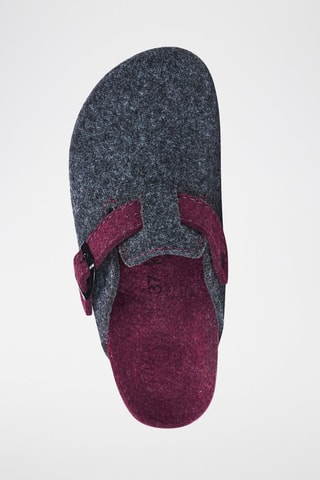 Pantufas Noe Cinzento-escuro e cor-de-vinho