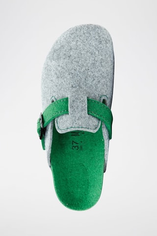 Pantufas Noe Cinzento claro e verde esmeralda