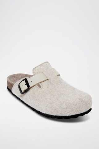 Pantufas de couro Noe Creme