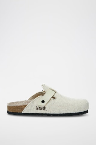 Pantufas de couro Noe Creme