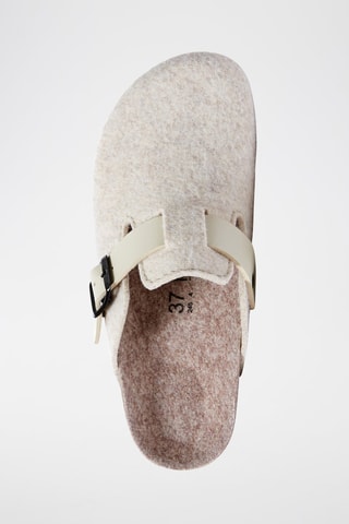 Pantufas de couro Noe Creme