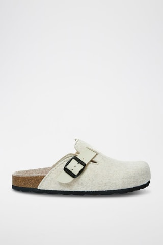 Pantufas de couro Noe Creme