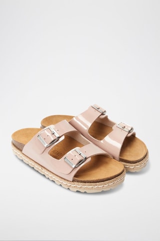 Mules de eco-couro envernizado Ana - Rosa
