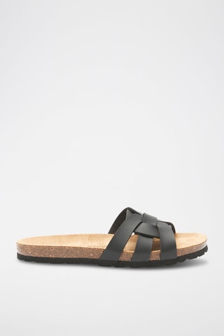 Mules de eco-couro Clara - Preto