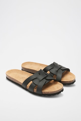 Mules de eco-couro Clara - Preto