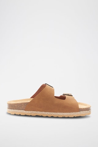 Mules com plataforma de eco-couro Alberto - Castanho