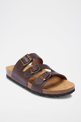 Mules de couro Paco - Castanho