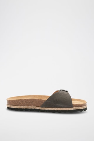 Mules de couro Agata - Cinzento-escuro