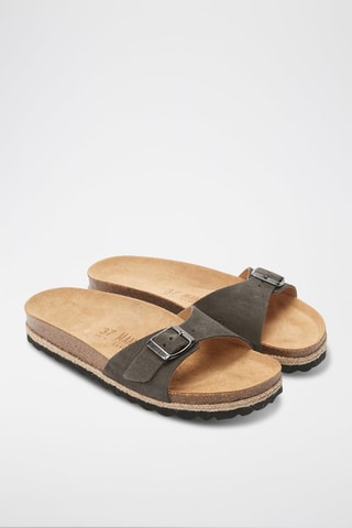 Mules de couro Agata - Cinzento-escuro