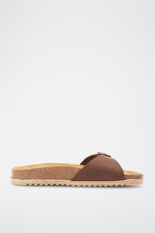 Mules de couro Agata – Castanho-escuro