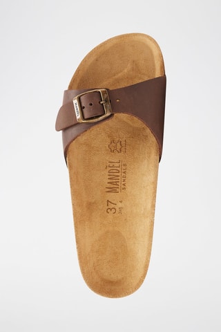 Mules de couro Agata – Castanho-escuro