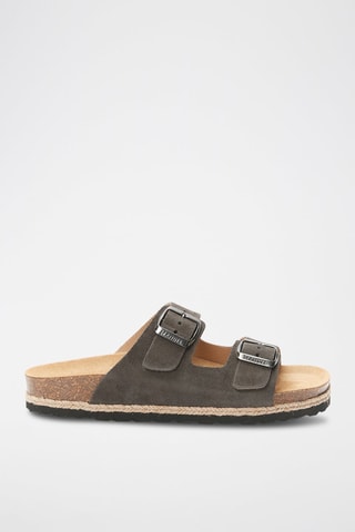Mules de couro Alberto - Cinzento