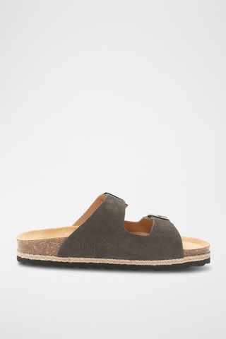 Mules de couro Alberto - Cinzento