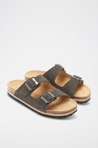 Mules de couro Alberto - Cinzento