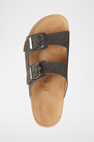 Mules de couro Alberto - Cinzento