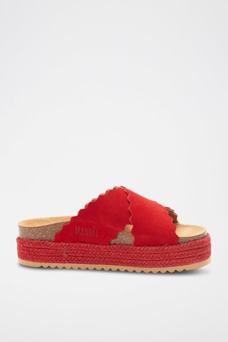 Mules com plataforma em nobuck Tamara - Vermelho