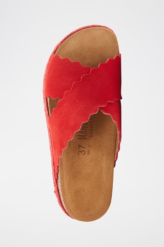 Mules com plataforma em nobuck Tamara - Vermelho