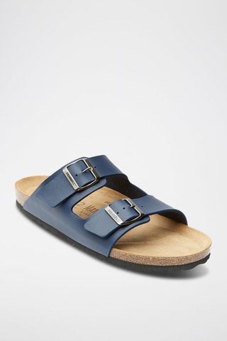 Mules de eco-couro Alberto - Azul-marinho