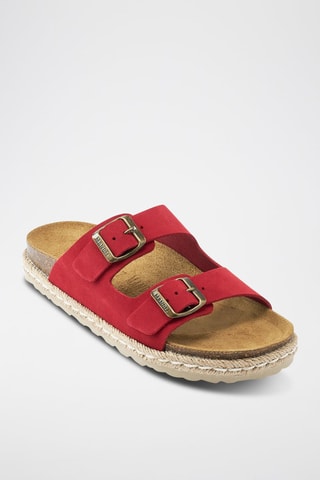 Mules em nobuck Ana - Vermelho