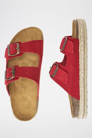 Mules em nobuck Ana - Vermelho