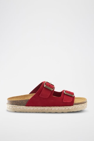 Mules em nobuck Ana - Vermelho
