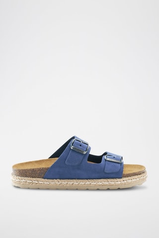 Mules em nobuck Ana - Azul-marinho