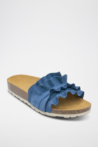 Mules em nobuck Sofia - Azul